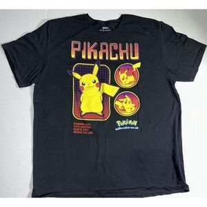 POKEMON Black‎ Gotta Catch 'Em All T-Shirt Men's Large Pikachu Characters 2XL